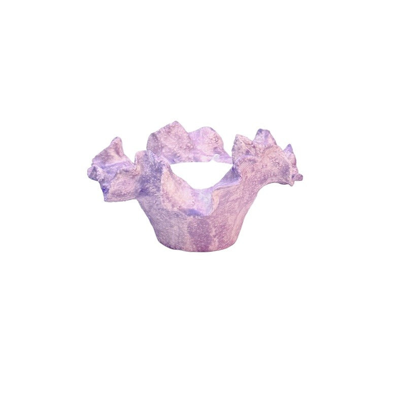 Handcrafted Purple Ceramic Candle for Unique Home Decor