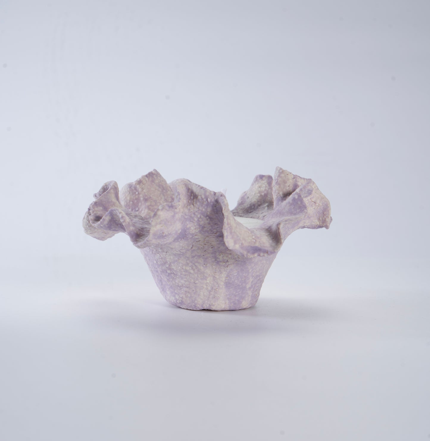 Handcrafted Purple Ceramic Candle for Unique Home Decor