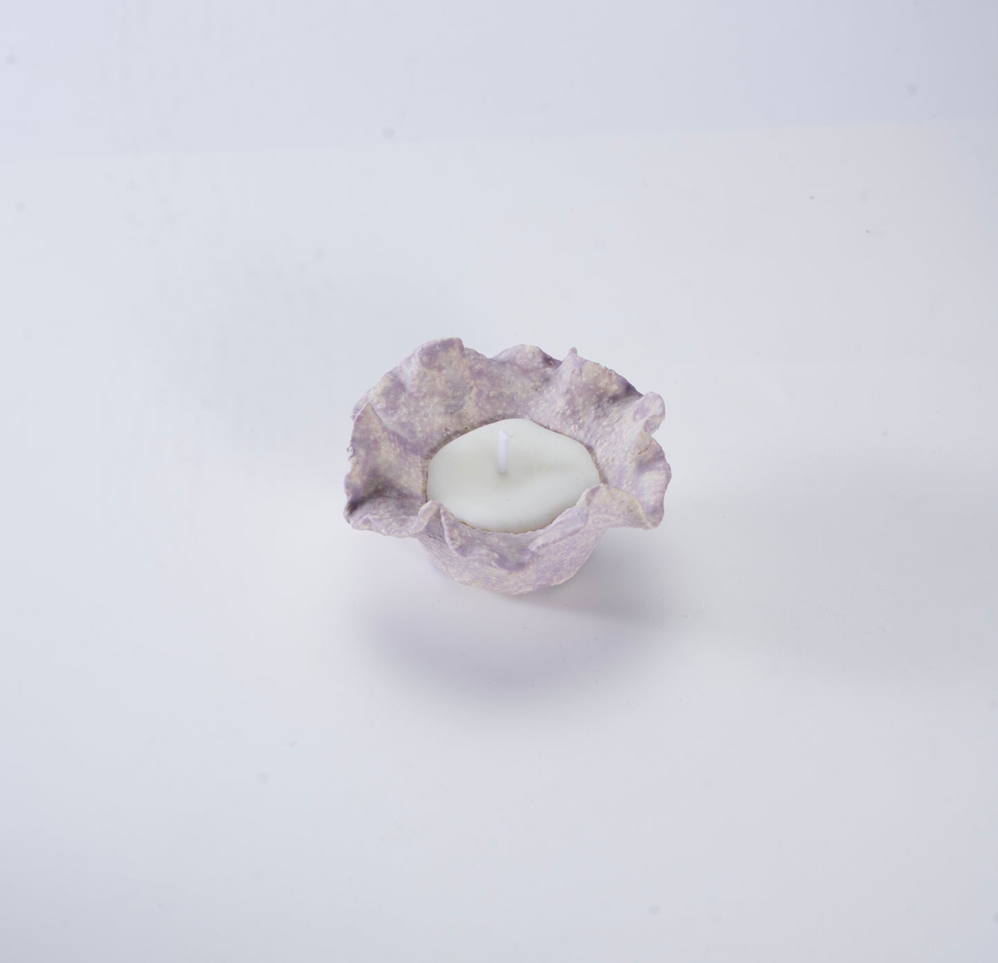 Handcrafted Purple Ceramic Candle for Unique Home Decor